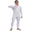 Hularka Men's Ribbed Athletic Jumpsuit Mock Neck Long Sleeve Bodysuit Unitard Workout Yoga Leotard White X-Large