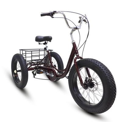 ZZBSOD 7 Speed Adult Trikes 20 inch Fat Tire 3 Wheel Bikes, Adult Tricycles, Cruise Bike with Basket for Seniors, Women, Men for Recreation, Shopping