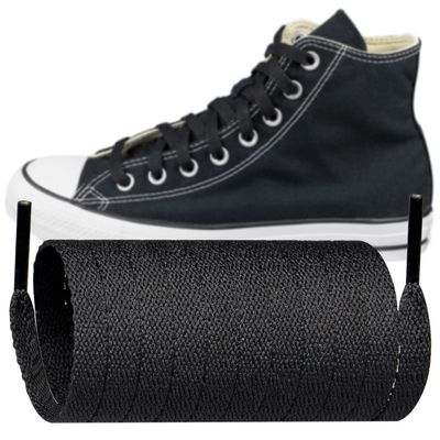 Endoto Shoelaces for Converse Sneaker Shoes Flat Laces Replacement(Color:Black,Size:50Inch)