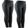 NELEUS High Waist Buttery Soft Tummy Control Yoga Pants Running Workout Leggings,9069,Black/Black,2 Pack,M view 1