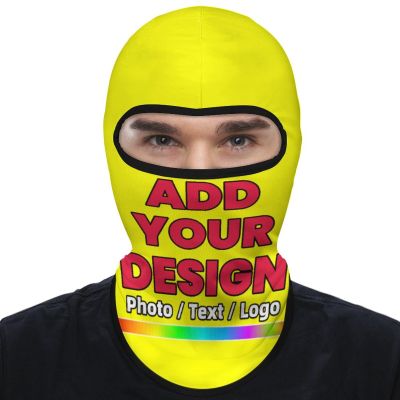 Custom Face Masks, Personalized Face Masks for Adults Picture, Breathable Face Covering for Sun Protection, Face Mask Sun Uv Protection Breathable Full Head Mask, 15.7"9.1", Yellow