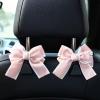 BVGACI 2 Pack Car Purse Hooks, Cute Bow Car Seat Headrest Hook Hanger for Purses and Bags (pink) view 1