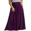 ELAWBTY Long Maxi Floor Lengh Chiffon Skirt Elastic High Waist Bridesmaid Skirt Purple S-M view 1