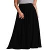 ELAWBTY Long Maxi Floor Lengh Chiffon Skirt Elastic High Waist Bridesmaid Skirt Black S-M