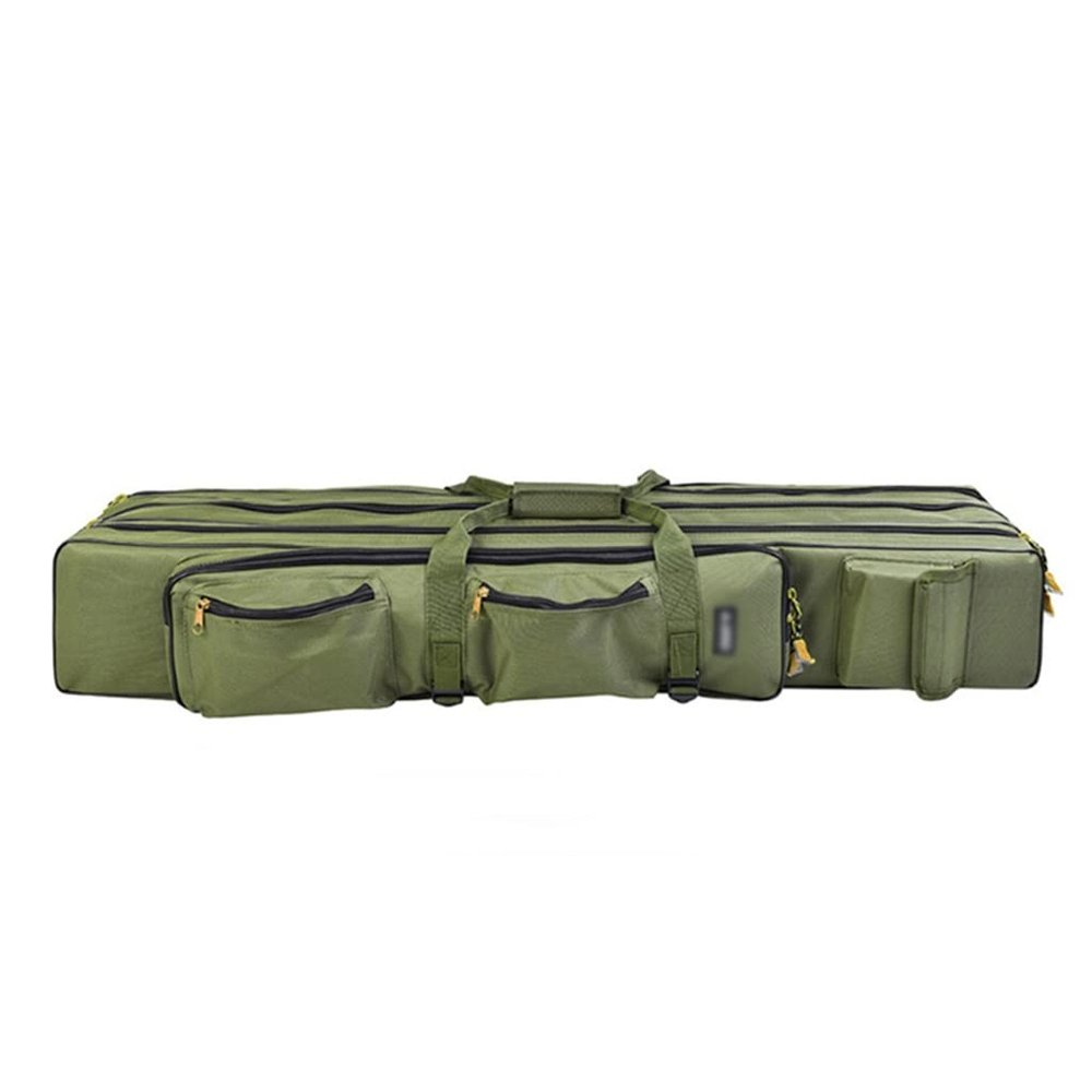 Three-Layer Foldable Fishing Double-Shoulder Rod Bag Fishing Rod Carrier Thickening Storage Bag Fishing Gear Backpack (Color : A, Size : 3 Layers 80CM Plus)