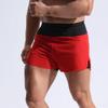 Men's Lightweight Training Gym Shorts Mid Waist Stretch Athletic Running Shorts Basketball Training Short Pants (Red,Large) view 2