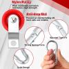 Tondiamo 15 Sets 1-3/4" Red Nylon Pulley and 1/4" Spring Hook Set, Galvanized Snap Clip Reinforced Nylon Baseball Batting Cage Cable System for Netting Baseball Batting Cages view 4