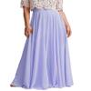 ELAWBTY Long Maxi Floor Lengh Chiffon Skirt Elastic High Waist Bridesmaid Skirt Lavender S-M view 1