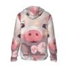 Lovely Pig Sun Protection Hoodie Women Men Jacket UPF 50+ Long Sleeve Sun Shirt Full Zip Rash Guard Black view 2