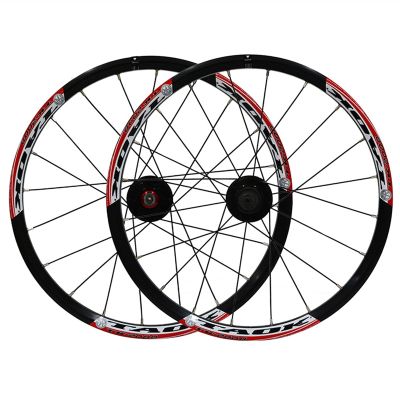 20 Inch Mountain Bikes Wheelset Folding Bicycles Wheel Small Wheel Disc Brake Quick Release Aluminum Alloy Double Wall Rims 7 8 9 Speed 20 Holes (Size : A)
