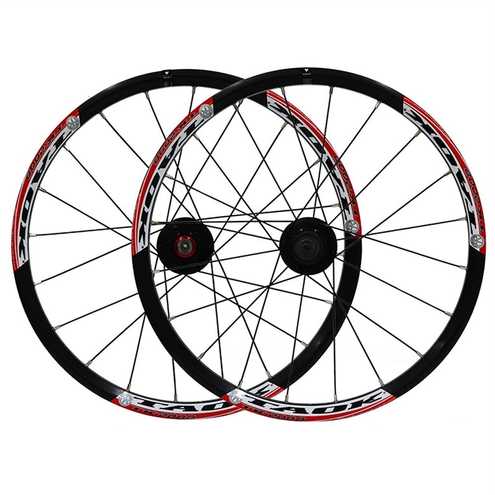 20 Inch Mountain Bikes Wheelset Folding Bicycles Wheel Small Wheel Disc Brake Quick Release Aluminum Alloy Double Wall Rims 7 8 9 Speed 20 Holes (Size : A)