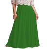 ELAWBTY Long Maxi Floor Lengh Chiffon Skirt Elastic High Waist Bridesmaid Skirt Green S-M view 1
