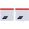 Babolat Logo Tennis Wristbands, White/Red view 1
