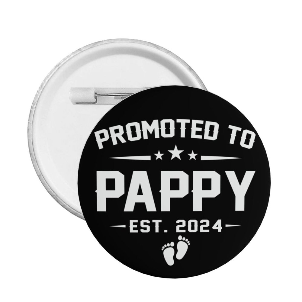 1pc Promoted-To-Daddy Est 2024 Button Pins First Time Dad Pin New Dad Gift For Men New Parents Gift For Couple Father'S Day Round Badge For Clothes Bag