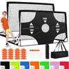 Fololicx Soccer Goals for Backyard, 2 of 6x4ft Kids Soccer Net Training Equipment Track Field Race Hurdles, Portable Pop Up Toddler Soccer Goal with Soccer Ball, Scoring Target Cloth, and Cones view 1