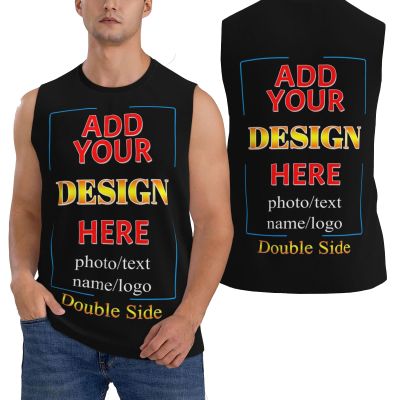 daodao Custom Mens Tank Tops Undershirt Personalized Sleeveless T Shirts for Men with Logo Quick Dry Tops for Workout Gym Running, Small