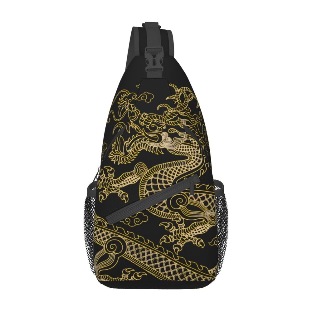 YSBYEIU Cool Dragon Crossbody Bags for Women Men Red Dragon Sling Bag Backpack Casual Chest Bag with Adjustable Shoulder Strap
