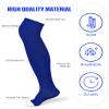ShinyMatch High Football Socks Multiple Sizes over the Knee Baseball Socks Extra Long for Youth Women and Men(M,Royal) view 2