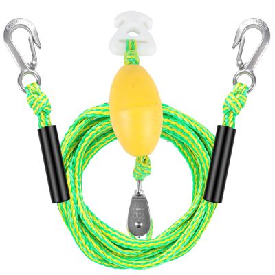 Heavy Duty Boat Tow Harness for Tubing, Water Sports Tow Rope for Boat Towables & Tubes, Self Centering Tow Harness Line with Clip Quick Connector & Stainless Steel Hooks