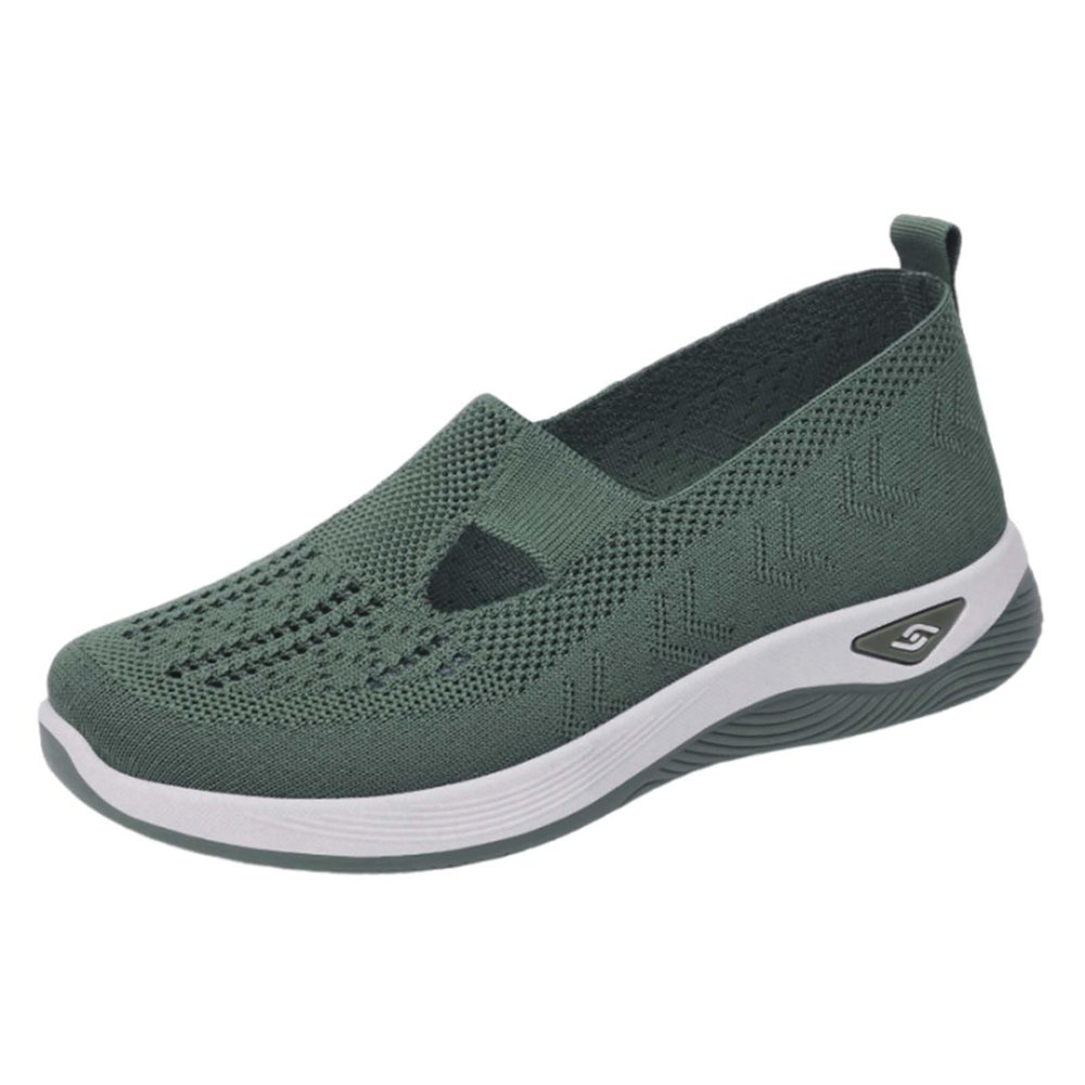 Qihyxy Women's Woven Orthopedic Breathable Soft Shoes Arch Support, Diabetes Foam Shoes Walking Anti-Skid Sports Shoes Green 36