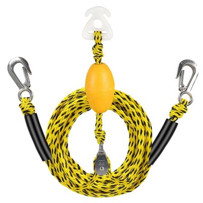 Heavy Duty Boat Tow Harness for Tubing, Water Sports Tow Rope for Boat Towables & Tubes, Self Centering Tow Harness Line with Clip Quick Connector & Stainless Steel Hooks