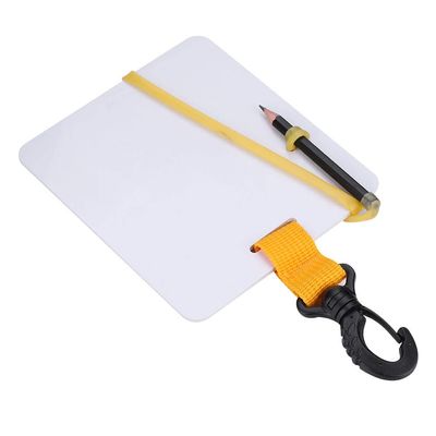 UPQRSG Underwater Writing Slate, 6 X 5 Inch Dive Writing Slate Board with Swivel Clip and Pencil, Portable Diving Writing Slate for Water Sports Diving Swimming