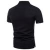 Men's Lightweight Cotton Linen Shirts Casual Short Sleeve Banded Collar Henley Top Hippie Beach Vacation Shirts Black view 2