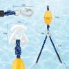 perixir Heavy Duty Boat Tow Harness for Tubing, Water Sports Tow Rope for Boat Towables & Tubes, Self Centering Tow Harness Line with Clip Quick Connector & Stainless Steel Hooks, Blue&Black view 3