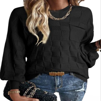 SHEWIN Womens Sweaters Casual Crewneck Long Sleeve Shirts Loose Lightweight Knit Pullover Sweaters Spring Outfits for Women 2026 Black Medium