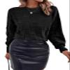 SHEWIN Womens Sweaters Casual Crewneck Long Sleeve Shirts Loose Lightweight Knit Pullover Sweaters Spring Outfits for Women 2026 Black Medium view 4