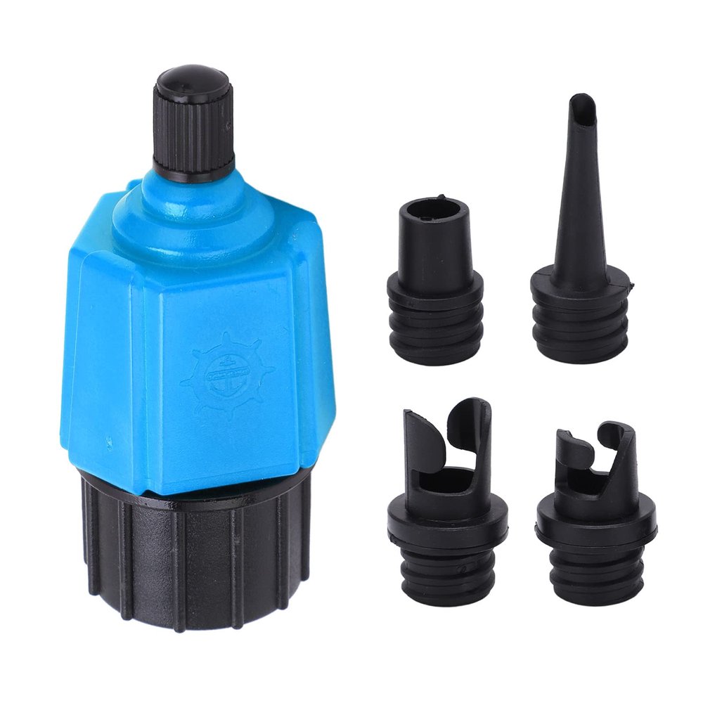 Lybunair Paddleboard Pump Adapter Accessories Air Valve Pump Adapter with 4 Air Valve Nozzles for Inflatable Boat Dinghy Kayak (Blue)
