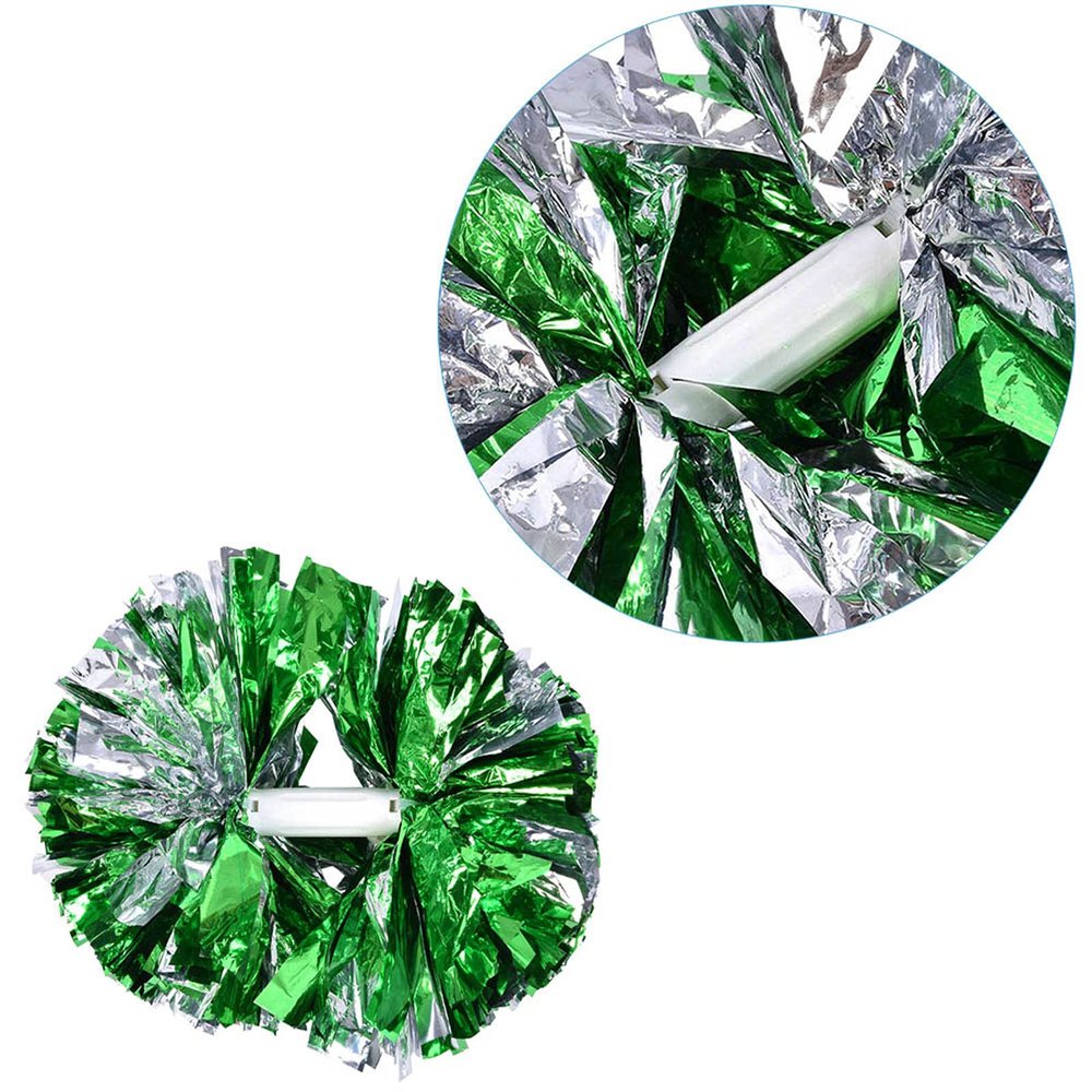 Cheerleader Aerobics Pom Poms Pompoms for Dance Party School Sports Outdoor Product (Green+Gold)