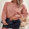 SHEWIN Spring Sweaters for Women Casual Crewneck Lantern Sleeve Womens Sweater Soft Lightweight Womens Spring Fashion 2026 Sweaters Pink X-Large view 3
