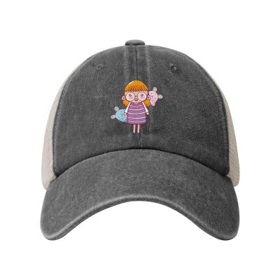 Beautiful Girl with Hamster Baseball Cap for Women Mens Hats Retro Mesh Caps Dad Hat Deep Heather