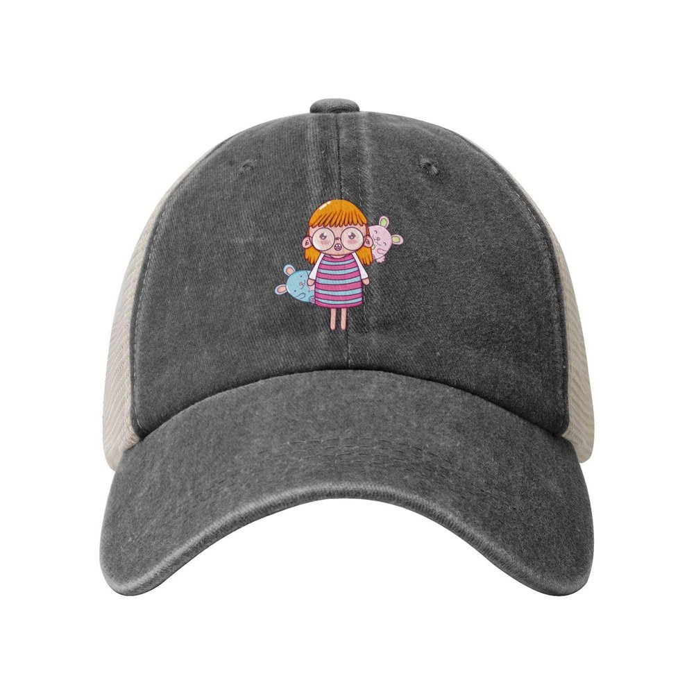 Beautiful Girl with Hamster Baseball Cap for Women Mens Hats Retro Mesh Caps Dad Hat Deep Heather