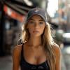 Beautiful Girl with Hamster Baseball Cap for Women Mens Hats Retro Mesh Caps Dad Hat Deep Heather view 3