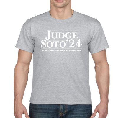 Aaron Judge and Juan Soto '24 Men's T-Shirt Fan Top Make The Stadium Loud Again (S, Heather Grey)