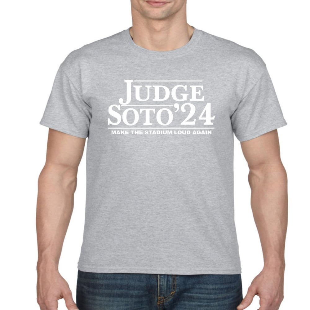 Aaron Judge and Juan Soto '24 Men's T-Shirt Fan Top Make The Stadium Loud Again (S, Heather Grey)