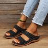 NineFit Basics sandals for women 2024, Orthopedic Sandals for Women, Women's Comfortable Orthopedic Sandals Thong Dressy T-Strap Casual Summer Arch Support Sandals, 9 Wide, D01-black view 3