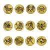 12 Vintage Cosmic Zodiac Brooches, Antique Bronze Metal Zodiac Pins, Bag Clothing Accessories view 1