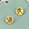 12 Vintage Cosmic Zodiac Brooches, Antique Bronze Metal Zodiac Pins, Bag Clothing Accessories view 2