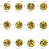 12 Vintage Cosmic Zodiac Brooches, Antique Bronze Metal Zodiac Pins, Bag Clothing Accessories view 3