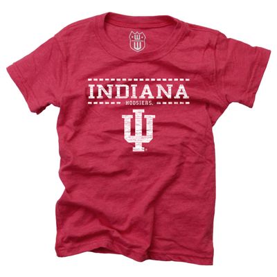 Wes and Willy NCAA Girls S/S Blended Tee,Indiana Hoosiers,10,Bullseye Red