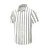 xoxingysm Mens Summer Shirts Retro Stripe Print Shirts Button Down Short Sleeve Casual Wrinkle Free Work T Shirt Vacation Top Pink view 1