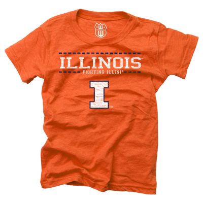 Wes and Willy NCAA Girls S/S Blended Tee,Illinois Fighting Illini,12,Orange Crush