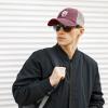 A Cute Little Fox Walking Under an Umbrella in The Rain Baseball Cap for Women Mens Hats Retro Mesh Caps Dad Hat Red view 2