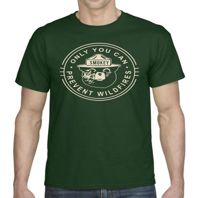 ALLNTRENDS Smokey Bear Men's T-Shirt U.S. Forest Service Shirt (L, Forest Green)