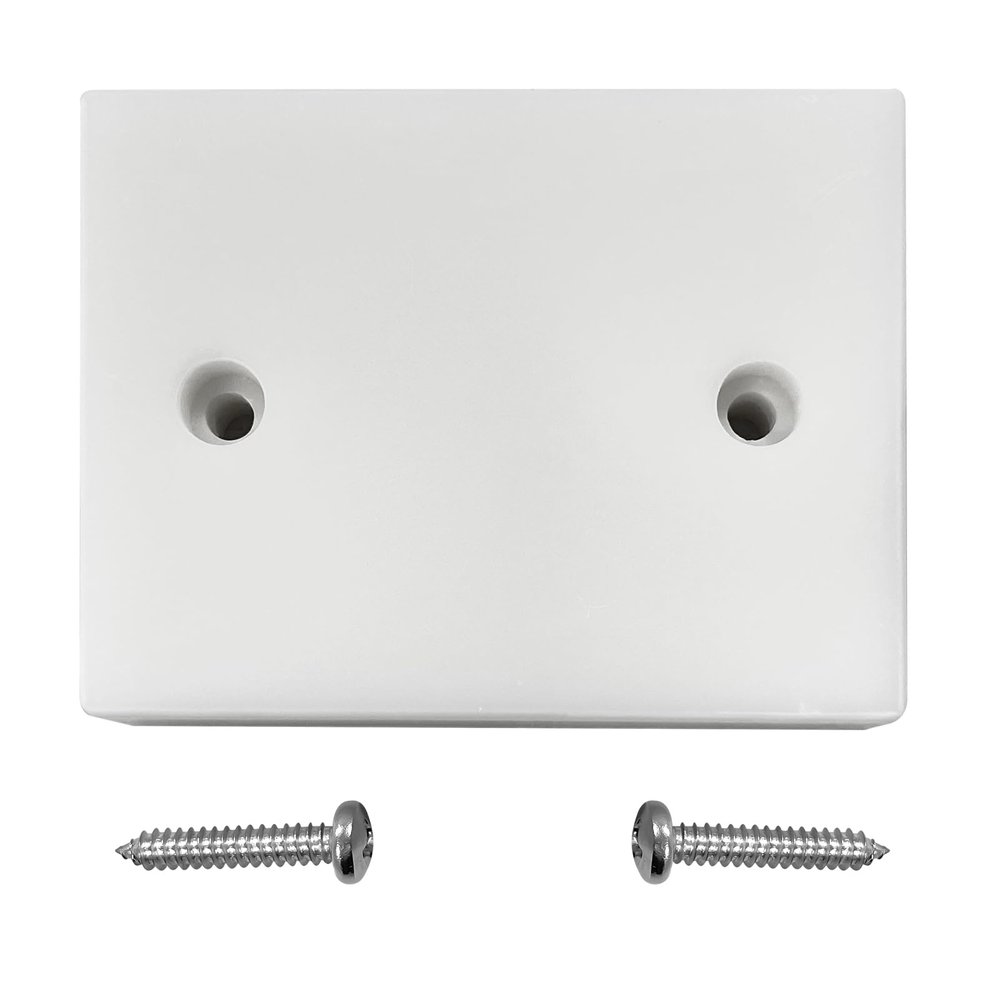 Transom Transducer Boat Mounting Board Plate 3.5" x 4.5" PVC Stainless Screws-White