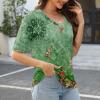1/2 Sleeve Tops for Women Trendy Tops Short Sleeve V Neck T Shirts Basic Casual Trendy Blouses 18-Light Green X-Large view 2