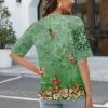 1/2 Sleeve Tops for Women Trendy Tops Short Sleeve V Neck T Shirts Basic Casual Trendy Blouses 18-Light Green X-Large view 3
